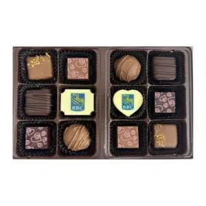 Custom Logo, 12 Piece Assorted Truffle box - 25 Units